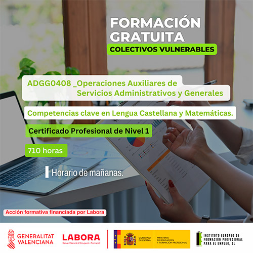 operaciones auxiliares servicios administrativos y competencias en lengua castellana horario de mananas